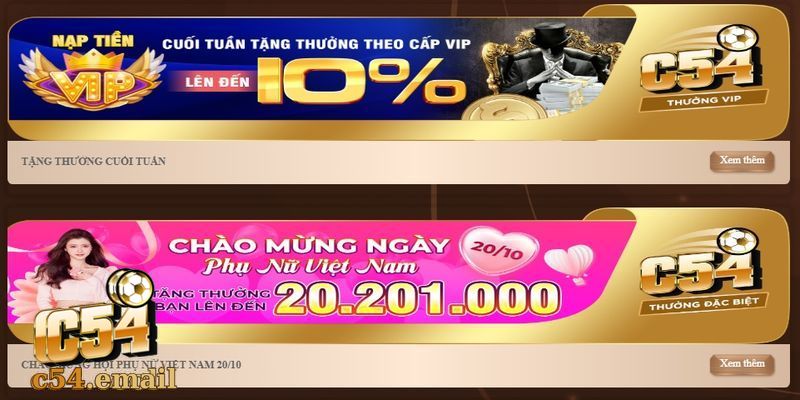 Thưởng Đặc Biệt Ngày Phụ Nữ Việt Nam Từ C54